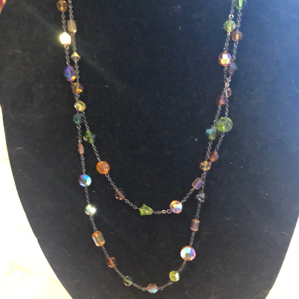 56 inch necklace .crystal beads